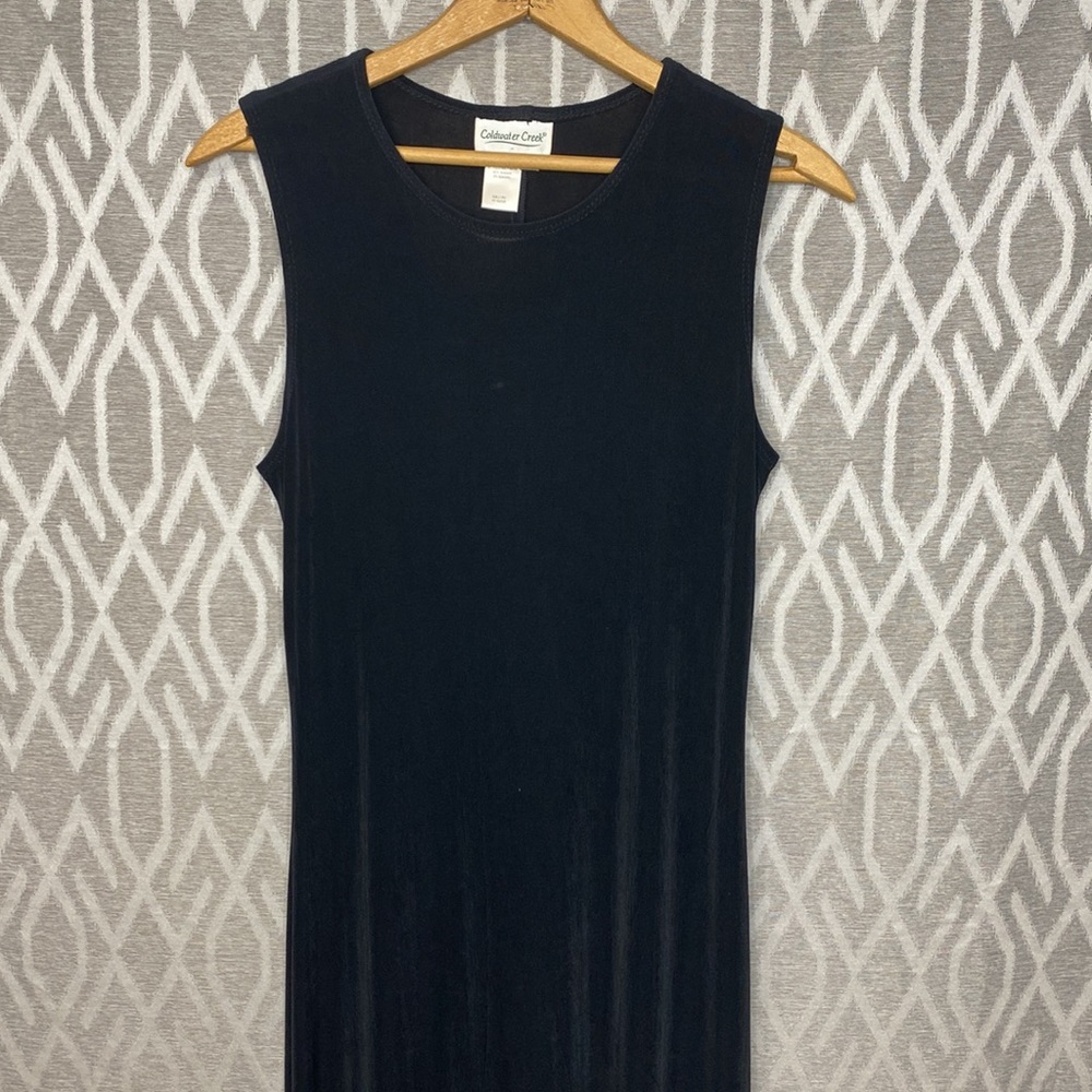 Coldwater Creek Black Dress Sleeveless Maxi With Stretch Size: Small